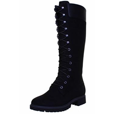 Imagem de Timberland Bota feminina premium impermeável de 35,5 cm, Nobuck preto, 8