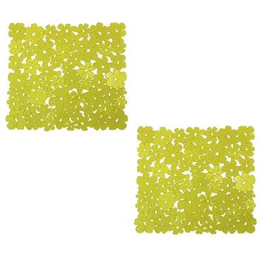 Imagem de Pacote com 2 tapetes de pia florais de PVC da Dependable Industries, sem arranhões para pias de aço inoxidável e porcelana, tapete de mesa pode ser cortado para caber no tamanho 29,2 cm x 26,7 cm