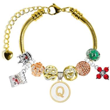 Imagem de Pulseira White Birch com inicial Pandora para meninas, sonho de princesa, com zircônia cúbica, infinito, amor, coração, presente para ela, Pedra preciosa, Zircônia cúbica