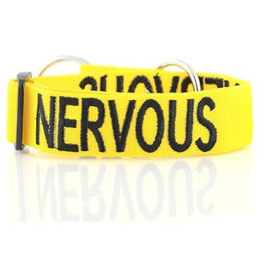 Imagem de Nervous Yellow Color Coded G-XXL Coleira semi-enforcadora para cães (Give Me Space) Evita acidentes avisando outros do seu cão antecipadamente
