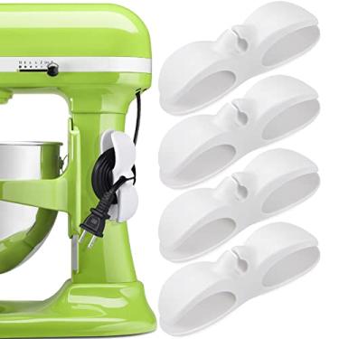 Imagem de SisBroo Organizador de cabos para eletrodomésticos, 4 peças de organizadores de cabo para enrolador de eletrodomésticos, suporte de cabo para eletrodomésticos, colar na panela de pressão, misturador, liquidificador, cafeteira, air fryer