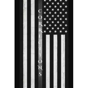 Imagem de Caderno de correções | Caderno pautado médio com bandeira americana preta e branca | Linha cinza fina: 15 x 23 cm | 150 páginas