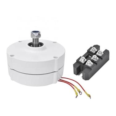 Imagem de 220v,HUIZHITENGDA Gerador de ímã permanente sem engrenagem eficiente 12000W, geradores de alternador AC de baixa velocidade 48V 220V com uso básico para turbina eólica (branco)