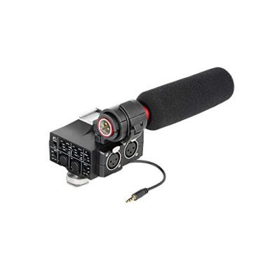 Imagem de Saramonic Microfone MixMic Shotgun com adaptador de áudio XLR de 2 canais integrado para câmeras DSLR e filmadoras