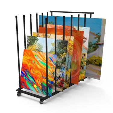 Imagem de Xstermism Rack de Armazenamento de Arte, Aço, Portátil, para Telas Grandes de até 144 cm, com Rodas Giratórias e Bloqueio, Ideal para Estúdios e Mostras de Arte