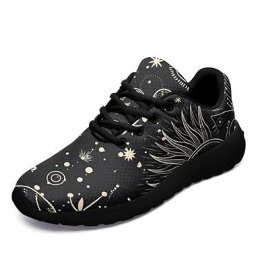 Imagem de Tênis masculino Sky Moon, moderno, feminino, sol, corrida, tênis, caminhada, ar livre, respirável, leve, unissex, Cor 4 - sola preta, 12 Women/10.5 Men