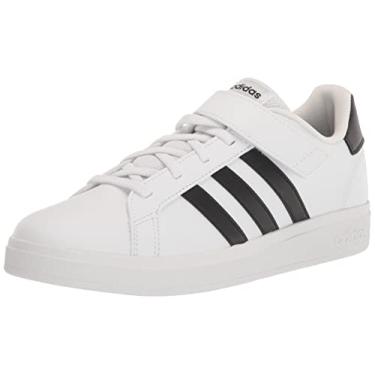 Imagem de adidas Tênis infantil Grand Court 2.0, Branco/núcleo preto/núcleo preto, 12 Little Kid