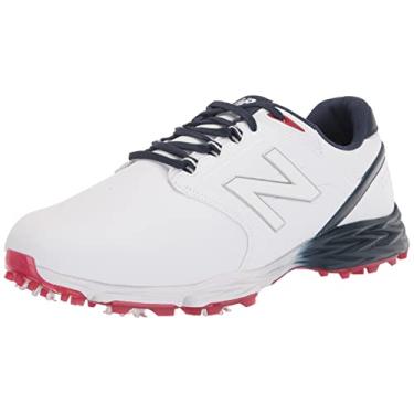 Imagem de New Balance Sapato de golfe masculino Striker V3, Branco/Azul/Vermelho, 12