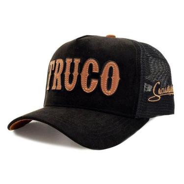 Imagem de Boné Sacudido's - Truco - Suede Preto E Marrom - Sacudidos