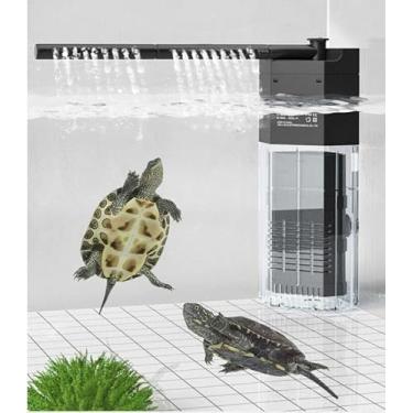 Imagem de LONDAFISH Filtro interno de aquário 3 em 1 multifuncional bomba de aquário filtro submersível multifuncional de 3 estágios para tanque de peixes e tartarugas (GLB-800, 5,5W 48GPH)