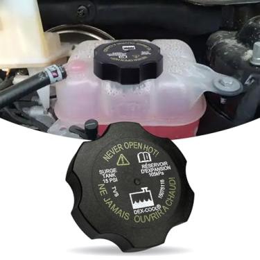Imagem de MLAHUIER Substituição da tampa do reservatório de refrigeração do carro, tampa do radiador 15075118, tampa do refrigerante do motor compatível com Buick Chevy Pontiac GMC Saturn Cadillac Seway SRX