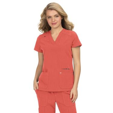 Imagem de KOI Camiseta feminina Next Gen 1019 Hustle and Heart Scrub, Coral mesclado, G