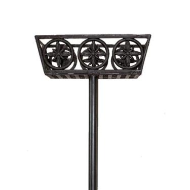 Imagem de Lixeira de Rua Com Pé Colonial em Ferro Fundido 58x42x20cm - FUNDIÇÃO 