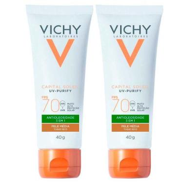 Imagem de Vichy Idéal Soleil Purify Kit com 2 Unidades  Protetor Solar Facial co