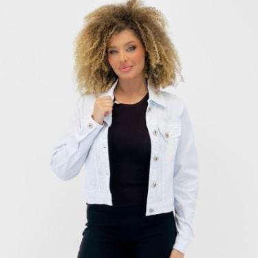 Imagem de Jaqueta Geração Moderna Sarja Cropped com Botão Feminina-Feminino