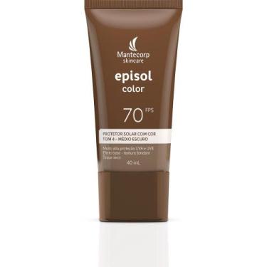 Imagem de Protetor Solar Facial Episol Color Tom 4 Médio Escuro Fps 70 - MANTECO