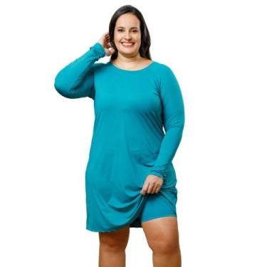 Imagem de Kit Vestido Saída De Praia Proteção Solar UV Manga Longa + Short Cós A