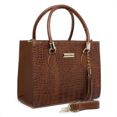 Imagem de Bolsa lorena croco cores alça transversal - LORENA VITORIA, Caramelo