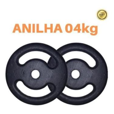 Imagem de Kit 2 X Anilhas Super Premium De 4Kg Ferro Pintada - Anilhas&Cia, Pint