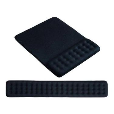 Imagem de Kit Apoio de Pulso Teclado Mousepad Ergonômico Base Antiderrapante Mul
