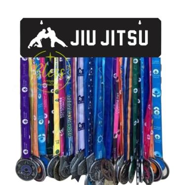 Imagem de Porta Medalhas de Luta Jiu Jitsu em Quadro de MDF