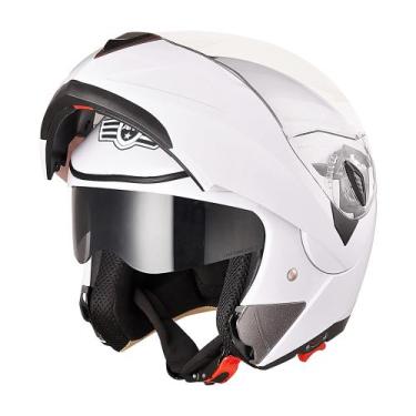 Imagem de Capacete de motocicleta AHR RUN-M Modular Flip up Full Face White M