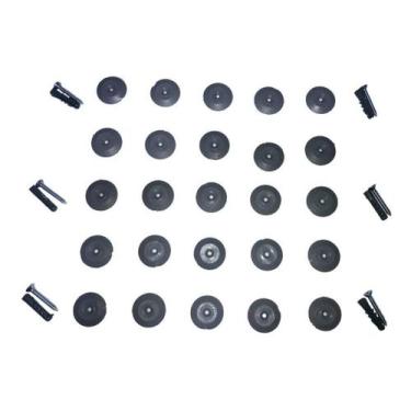 Imagem de Elemento Tátil Alerta Pvc Parafusado Preto - LaggeAcessibilidade