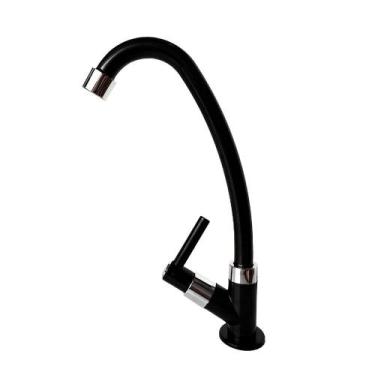 Imagem de Torneira Abs Preta Cromada Pia Cozinha Bancada   - Montelar Acabamento