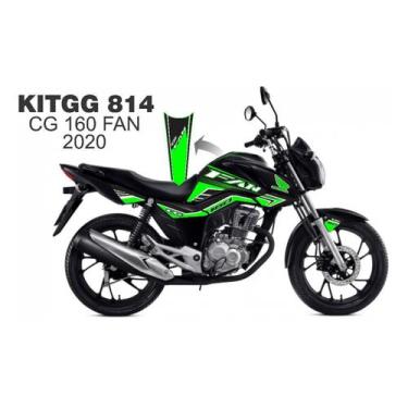 Imagem de Adesivos Cg160 Fan Kit Personalizado Verde Kitgg814 - Resitank