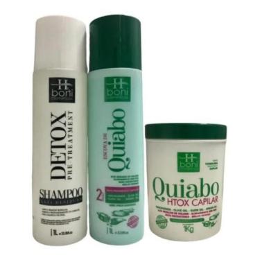 Imagem de Kit Progressiva Escova de Quiabo + H-tox BOTOX 1kg Hboni