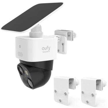 Imagem de OkeMeeo Suporte de calha para eufy Solocam S340, suporte externo sem perfuração para câmera solar eufy S340 (pacote com 2, branco)