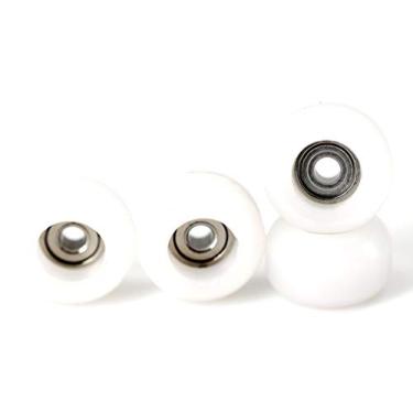 Imagem de Teak Tuning Rodas de rolamento de skate de dedo de poliuretano CNC, brancas – Conjunto de 4 rodas – Material durável com um durômetro rígido