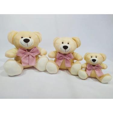 Imagem de Trio De Ursinhos Ted Com Laço Para Nichos 14cm 20cm 25cm - XÚ BABY CON