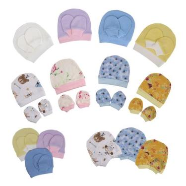 Imagem de Kit Touquinhas e Luvinhas Bebê Recém nascido 30 Peças - Taya Baby, Ros