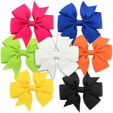 Imagem de 7pcs. Laço Para Cabelo Infantil Adulto Jacaré Várias Cores - Neoimp