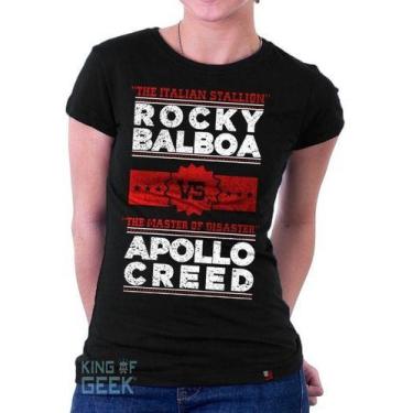 Imagem de Babylook Rocky Balboa Vs Apollo Creed Blusinha Filme Anos 80 - KING OF