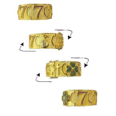 Imagem de Bracelete Personalizado 35 Milímetros 777 Cravejado - ToJoia18k