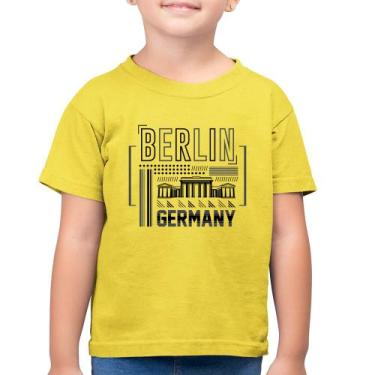Imagem de Camiseta Algodão Infantil Berlim Alemanha - Foca na Moda, Amarelo caná