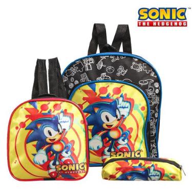 Imagem de Kit Mochila Escolar Pequena Sonic Colors Jogo Sega Costas - TOYS 2U