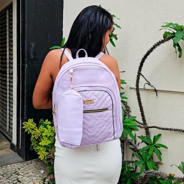 Imagem de Mochila Bolsa Feminina Social Com Estojo material ecológico - Unistar,