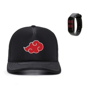 Imagem de Boné Naruto Nuvem Akatsuki + Relógio Lançamento Anime Mangá Top - Vini