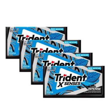 Imagem de Kit 4 Chiclete Trident Fresh Intense 8g com 5 Unidades