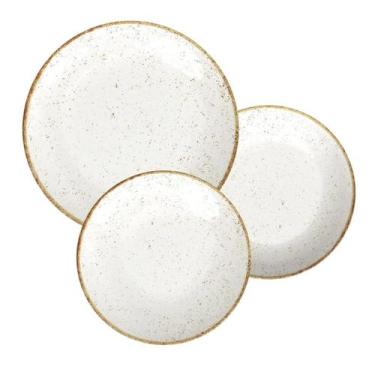 Imagem de Aparelho Jogo De Jantar Porcelana Tramontina 18 Peças Rustico Marrom