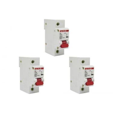 Imagem de Kit C/3 - Disjuntor Steck Din Unipolar 125A Sd61 C10Ka