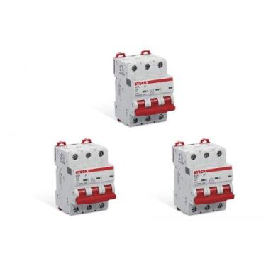 Imagem de Kit C/3 - Disjuntor Steck Din Tripolar100A Sd3 C Sdd3C100
