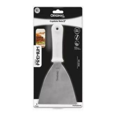 Imagem de Espatula Reta 5 Inox Original Chapa Lanche Chapeiro Cozinha - JJB Util