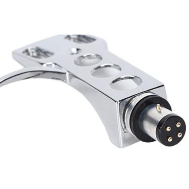 Imagem de Phono Head Shell de liga de zinco Tonearm cartucho de substituição com fios para toca-discos Cartucho de toca-discos, cartucho fonógrafo com 4 condutores