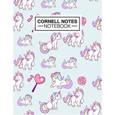 Imagem de Cornell Notes Notebook: Pretty Magical Unicorn & Rainbow Pattern cover Extra Large Notebook Gift for High School College Students daily writing proven way to improve study