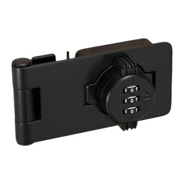 Imagem de Wswqop Fechadura de combinação de armário, fechadura de armário sem chave, senha de armário, fecho rotativo com parafuso para porta de celeiro de caixa de, Preto