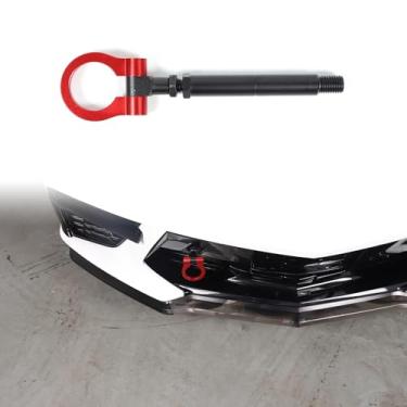 Imagem de Gancho de reboque de para-choque dianteiro de carro estilo Track Racing compatível com Chevrolet Corvette C8 2020 2021 2022 2023 2024 2025 carro reajustado dianteiro traseiro anel de reboque